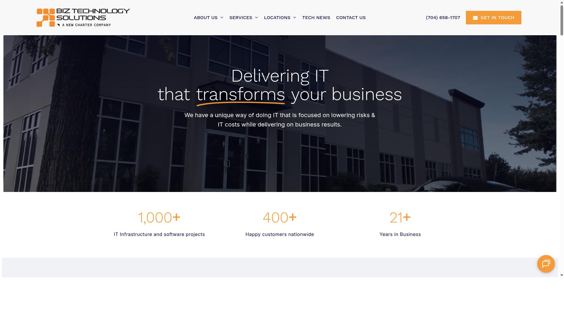 Biz Technology Solutions website